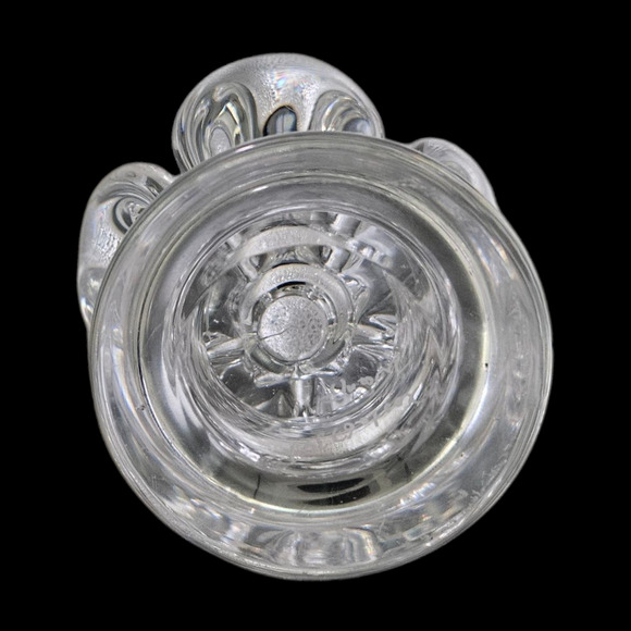 Xosta Engraved Clear Glass Tulip Flower Frog Vase Candle Holder Vintage - Picture 4 of 4